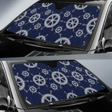 Nautical Steering Wheel Design Pattern Car Sun Shade