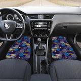 Blue Japanese Pattern Cloud Wave Flower Front And Back Car Mats