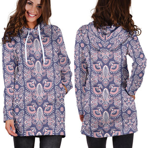 Indian Batik Style Pattern Women'S Hoodie Dress