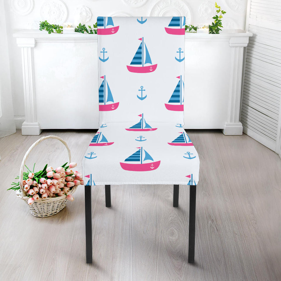 Sailboat Anchor Pattern Dining Chair Slipcover