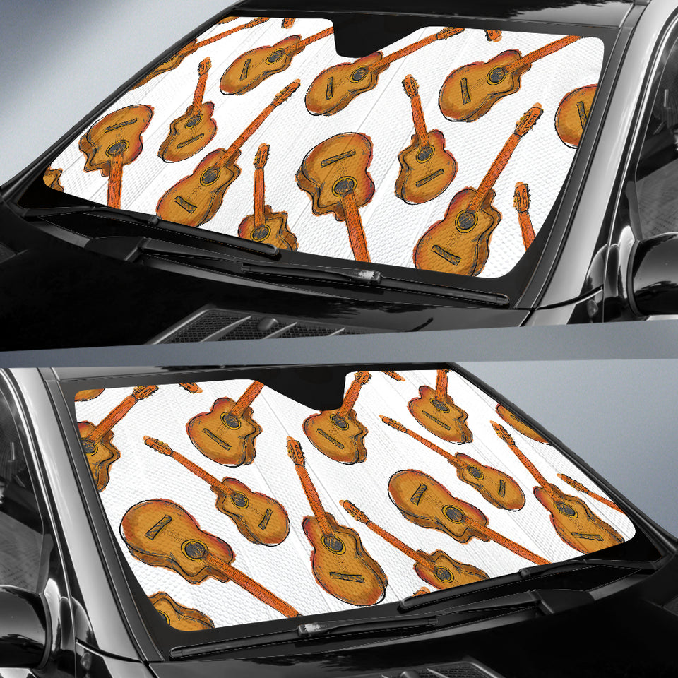Paint Guitar Pattern Car Sun Shade