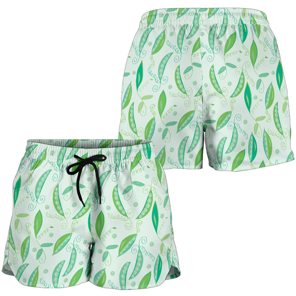Green Peas Pattern Print Design 01 Women Shorts