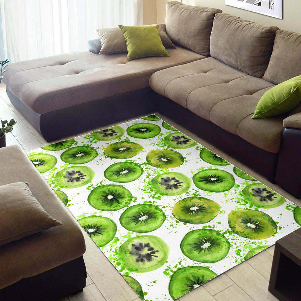 Watercolor Kiwi Pattern Area Rug