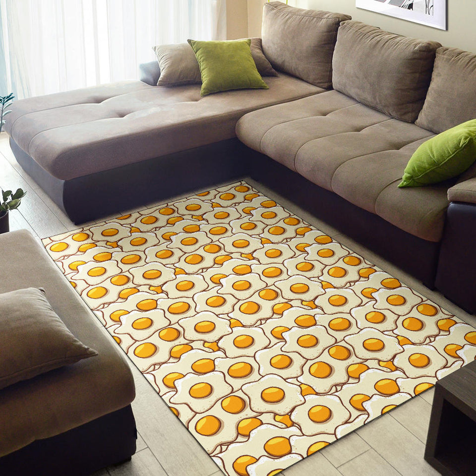 Fried Eggs Pattern Print Design 02 Area Rug