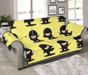 Cute ninja yellow background Sofa Cover Protector