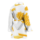 French Fries White Paper Box Pattern Women'S Bathrobe
