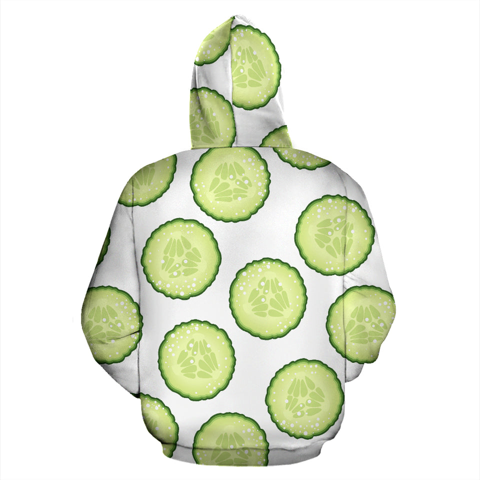 Cucumber Slices Pattern Zip Up Hoodie