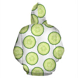 Cucumber Slices Pattern Zip Up Hoodie