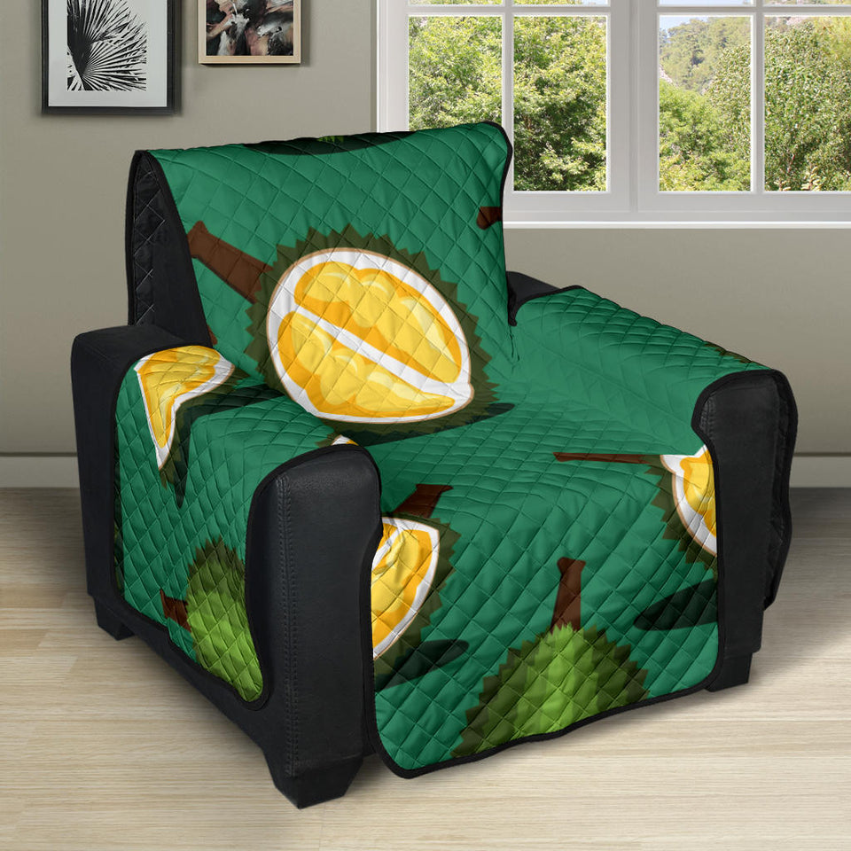 Durian pattern green background Recliner Cover Protector