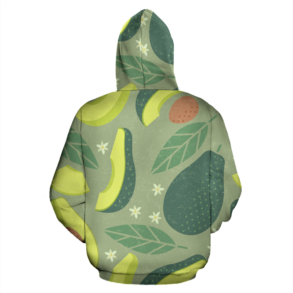 Avocado Pattern Zip Up Hoodie
