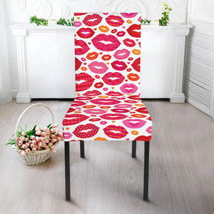 Lips Pattern Print Design 01 Dining Chair Slipcover