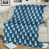 Golden Retriever Pattern Print Design 03 Premium Blanket