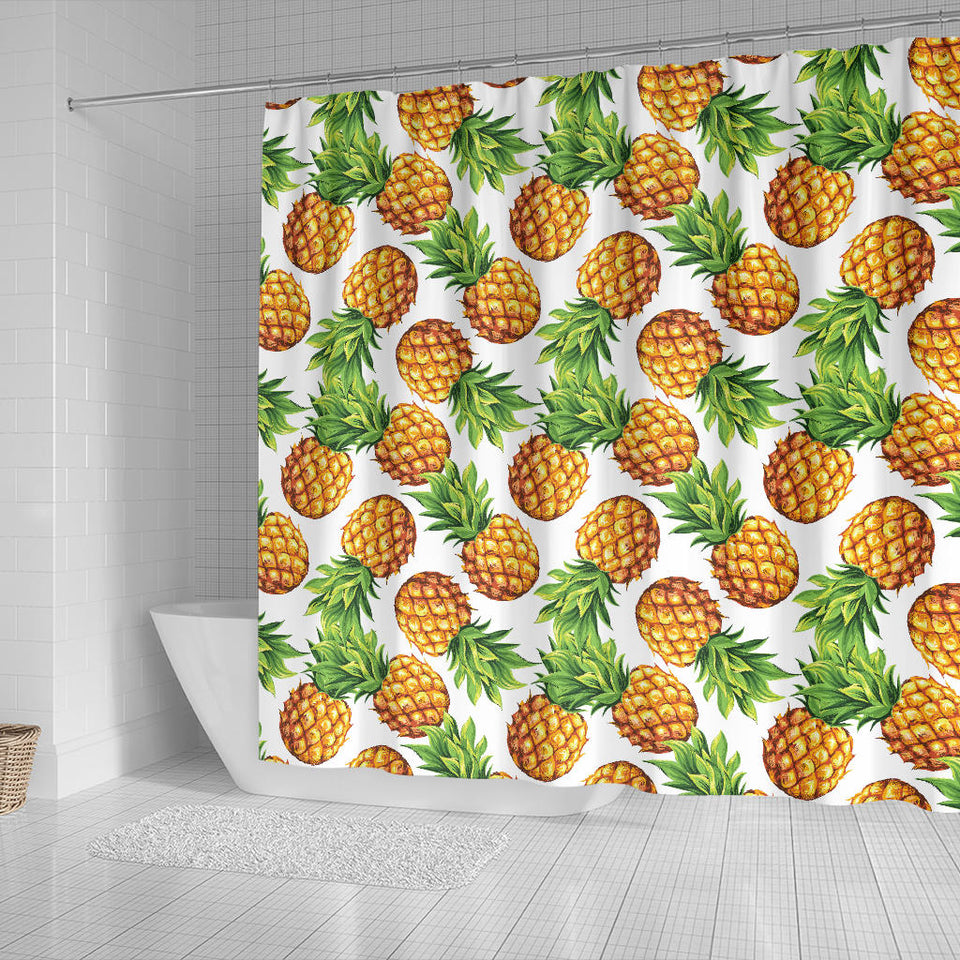 Pineapples Design Pattern Shower Curtain Fulfilled In US