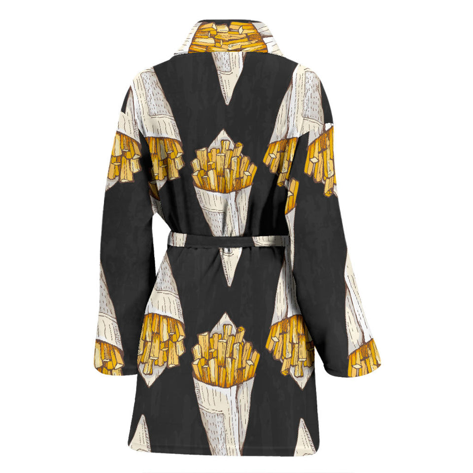 French Fries Dark Background Women'S Bathrobe