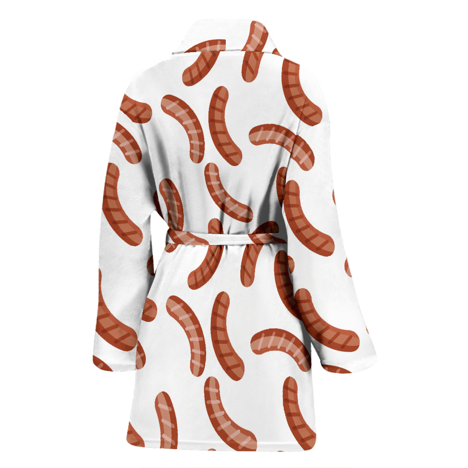 Sausage Pattern Print Design 04 Women's Bathrobe