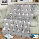 Bull Terrier Pattern Print Design 05 Premium Blanket