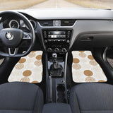 Gold Texture Mushroom Pattern Front And Back Car Mats