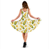 Corn Pattern Print Design 05 Sleeveless Midi Dress