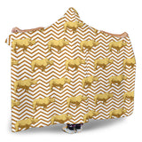Rhino Yellow Theme Pattern Hooded Blanket