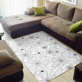 Spider Web Cobweb Pattern White Background Area Rug