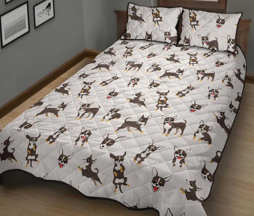 Chihuahua dog pattern Quilt Bed Set