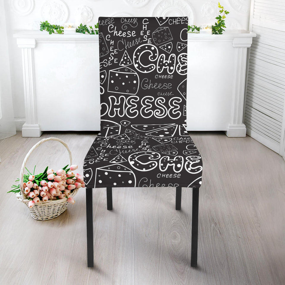 Handwritten Cheese Pattern Dining Chair Slipcover