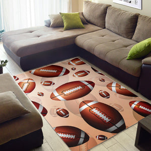 American Football Ball Design Pattern Area Rug