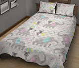 Cute elephant mouse pattern Quilt Bed Set