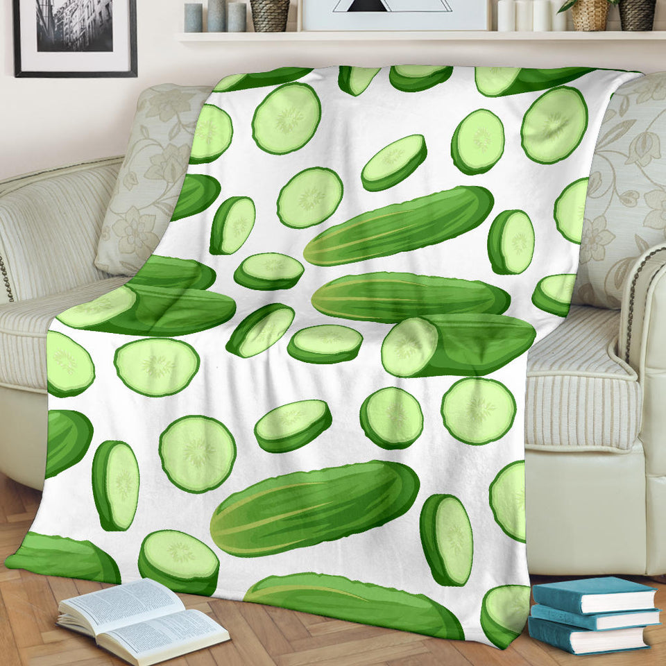 Cucumber Whole Slices Pattern Premium Blanket