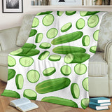 Cucumber Whole Slices Pattern Premium Blanket