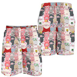 Pig Pattern Print Design 02 Men Shorts