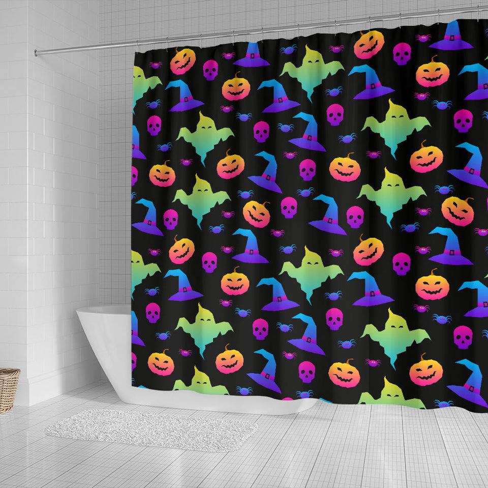 Colorful Halloween Background Shower Curtain Fulfilled In US