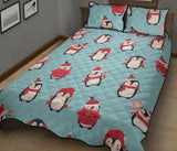 Cute penguin christmas  design pattern Quilt Bed Set