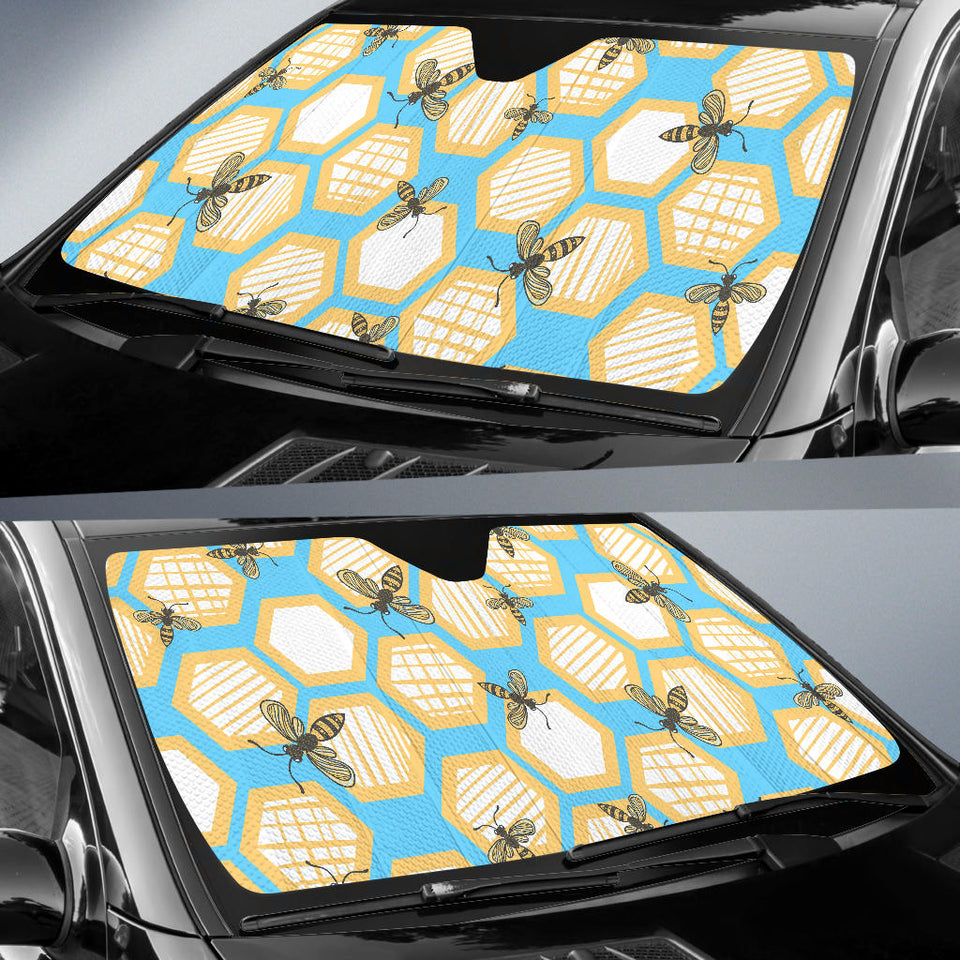 Bee Honeycomb Pattern Car Sun Shade