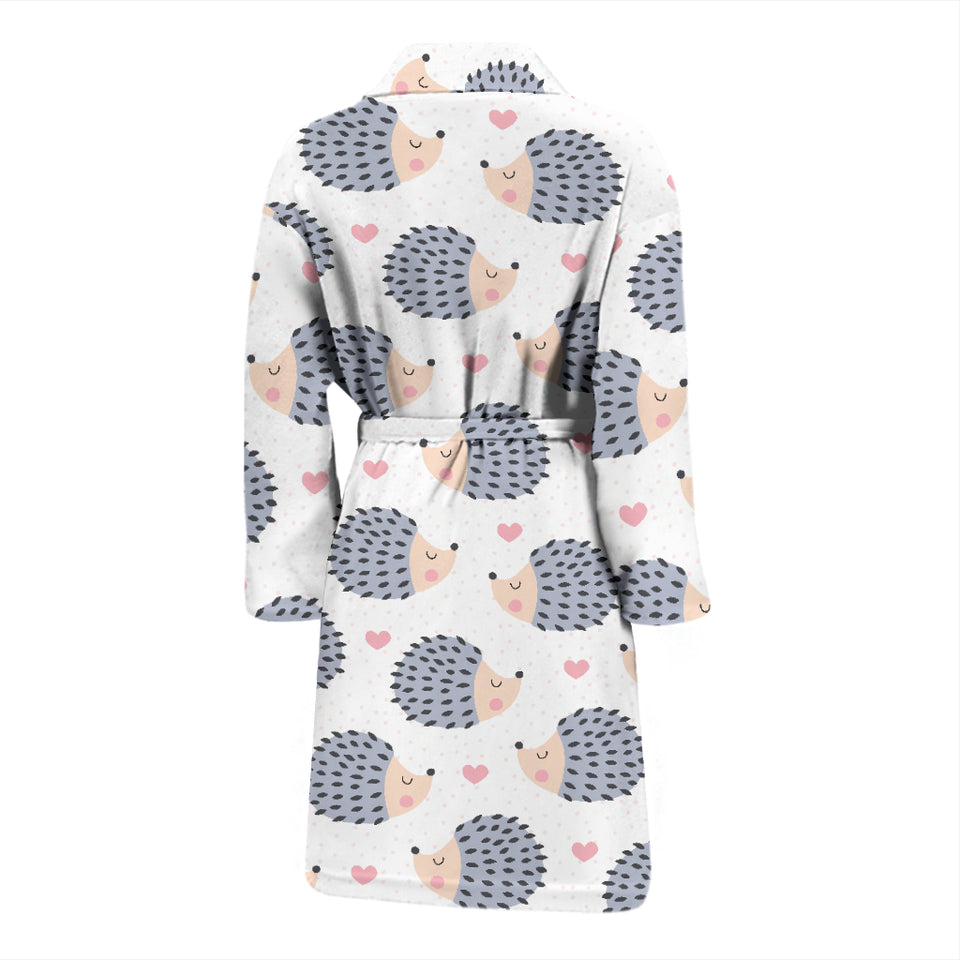 Hedgehog Pattern Print Design 04 Men's Bathrobe