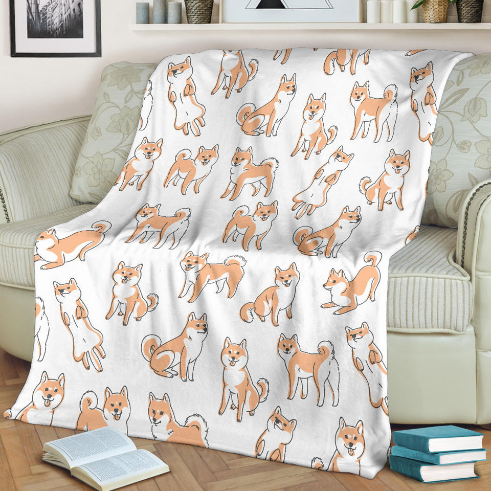 Shiba Inu Dog Pattern Premium Blanket