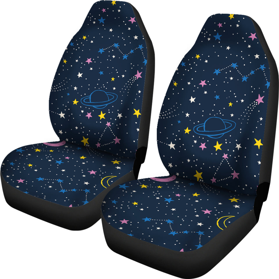 Space Pattern With Planets, Comets, Constellations And Stars  Universal Fit Car Seat Covers