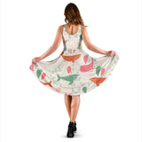 Cute Whale Pattern Sleeveless Midi Dress