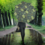Cute Owls Leaves Pattern Umbrella