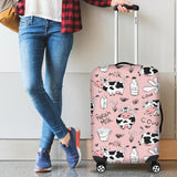 Cows Milk Product Pink Background Cabin Suitcases Luggages
