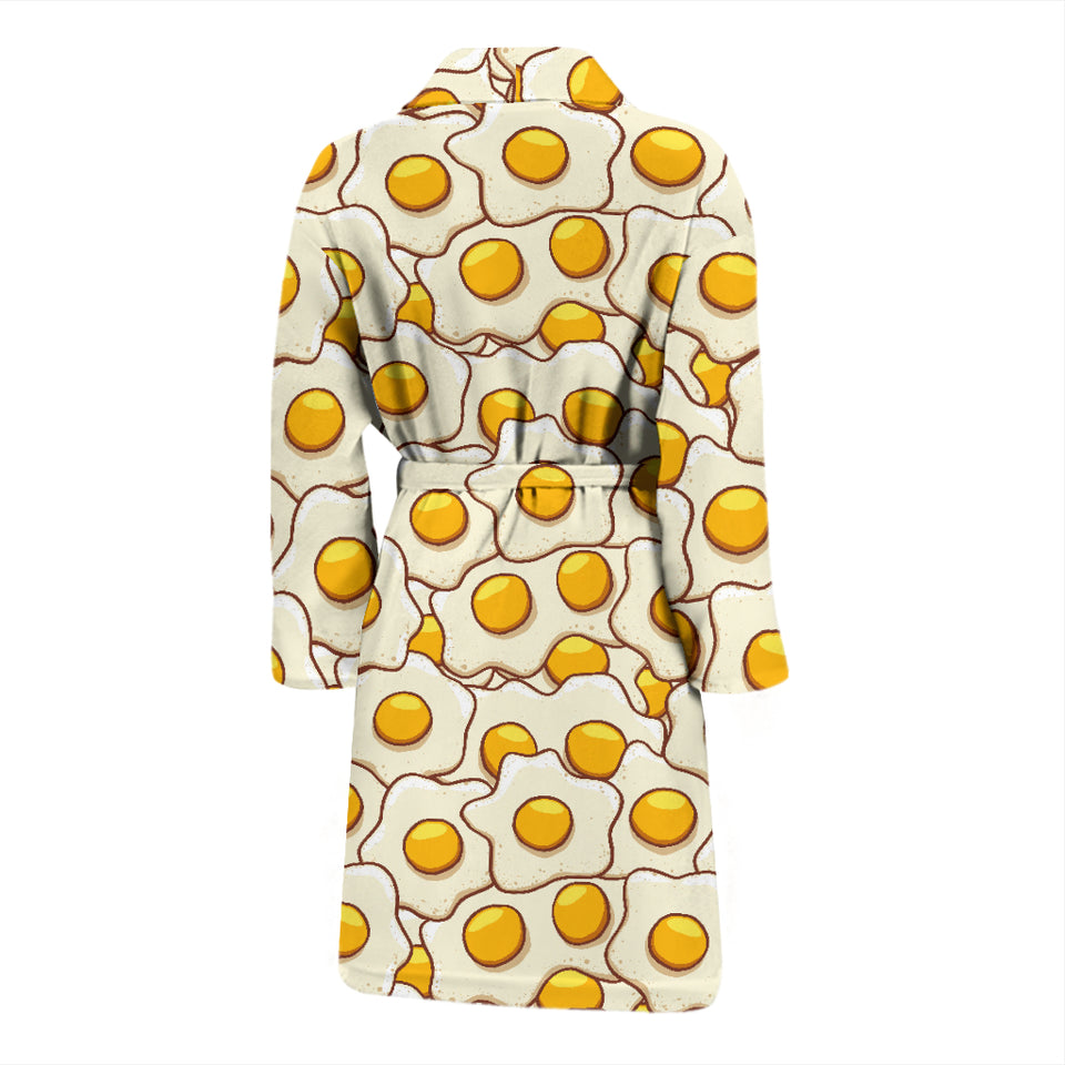 Fried Eggs Pattern Print Design 02 Men's Bathrobe