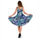 Shell Design Pattern Sleeveless Midi Dress