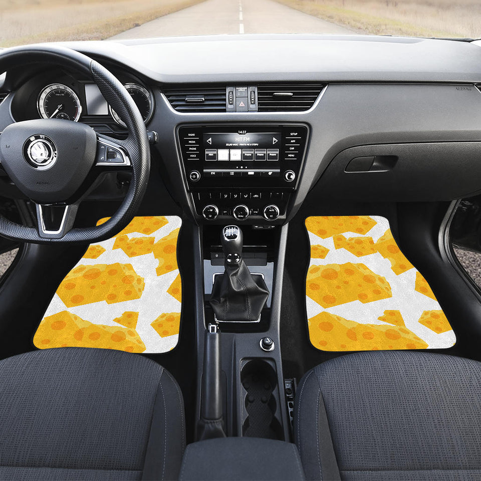 Cheese Slice Pattern Front And Back Car Mats