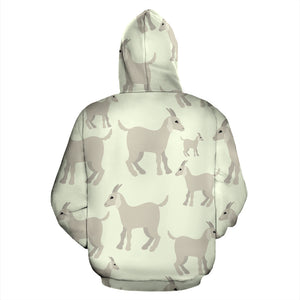 Little Young Goat Pattern Zip Up Hoodie