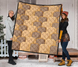 Bread Toast Pattern Print Design 04 Premium Quilt