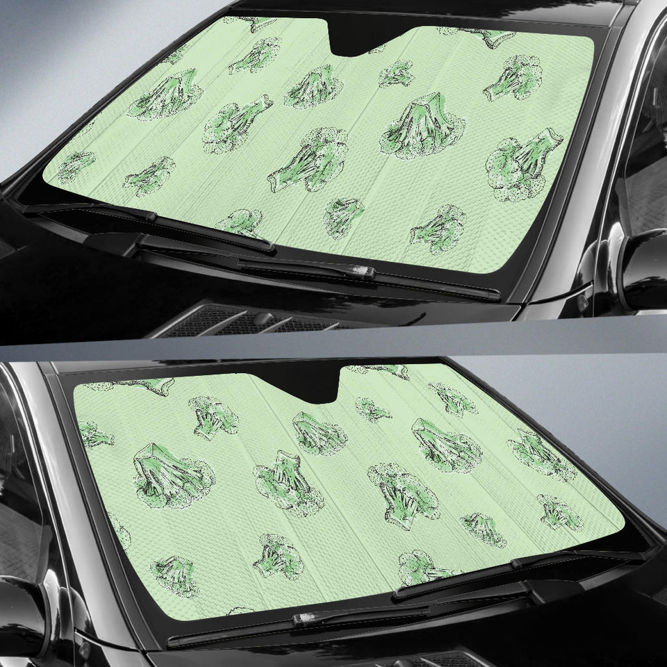 Broccoli Sketch Pattern Car Sun Shade