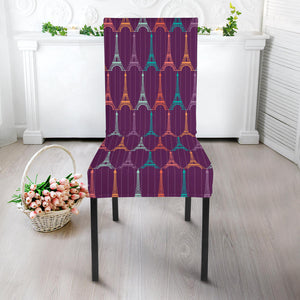 Eiffel Tower Pattern Print Design 05 Dining Chair Slipcover