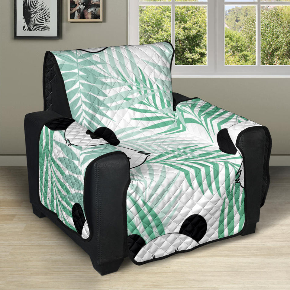 Panda pattern tropical leaves background Recliner Cover Protector