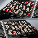 Christmas Pugs Santa_S Red Cap Pattern Car Sun Shade