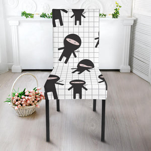 Ninja Pattern Plaid Background Dining Chair Slipcover